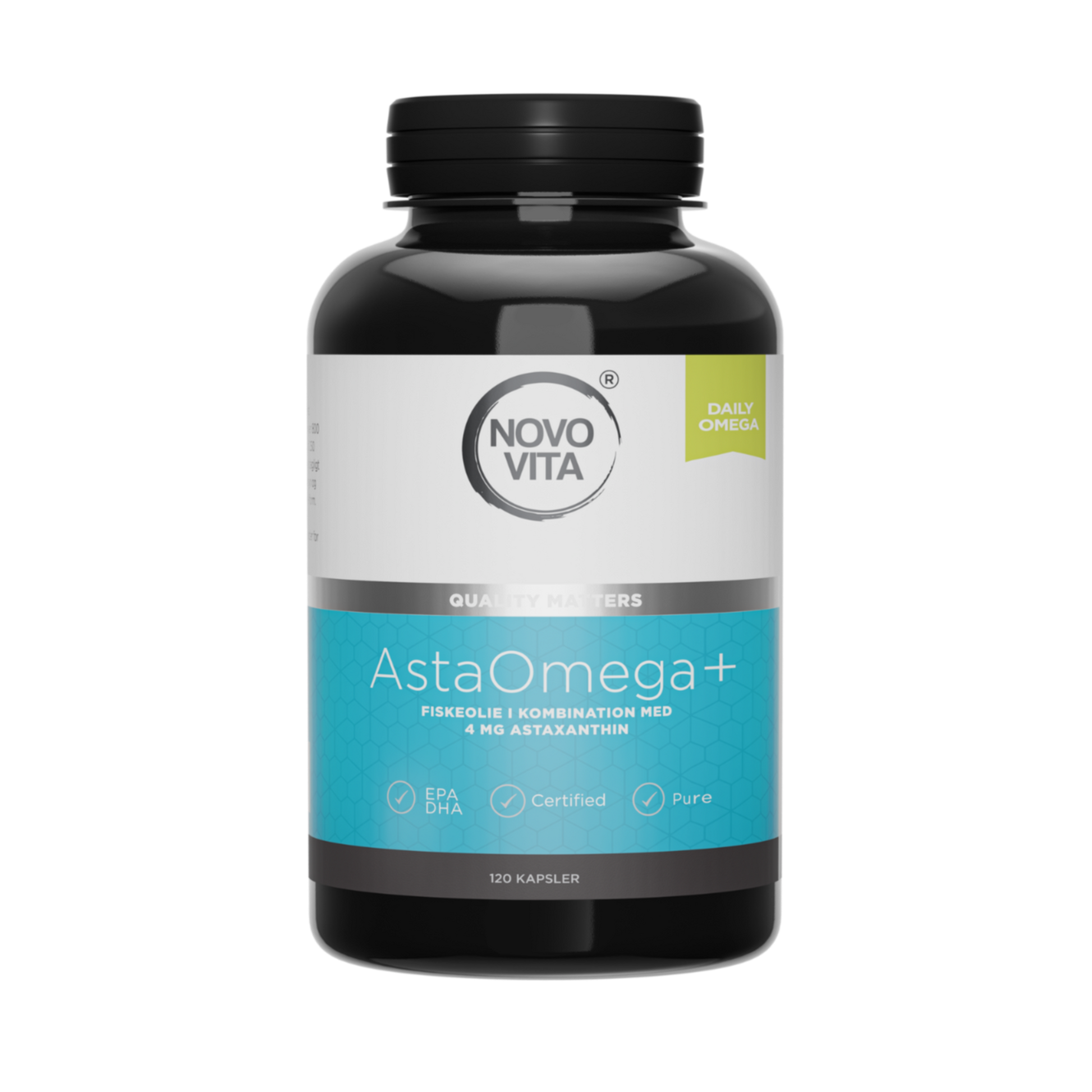 AstaOmega+ – Omega-3 fiskeolie med astaxanthin | Novo Vita