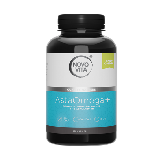 AstaOmega+ – Omega-3 fiskeolie med astaxanthin | Novo Vita
