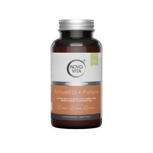 Novo Vita Active B12 + Folsyre – methylerede sugetabletter med kirsebærsmag