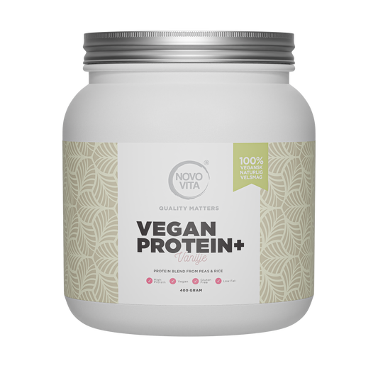 Novo Vita Vegan Protein+ Vanilje – plantebaseret proteinpulver