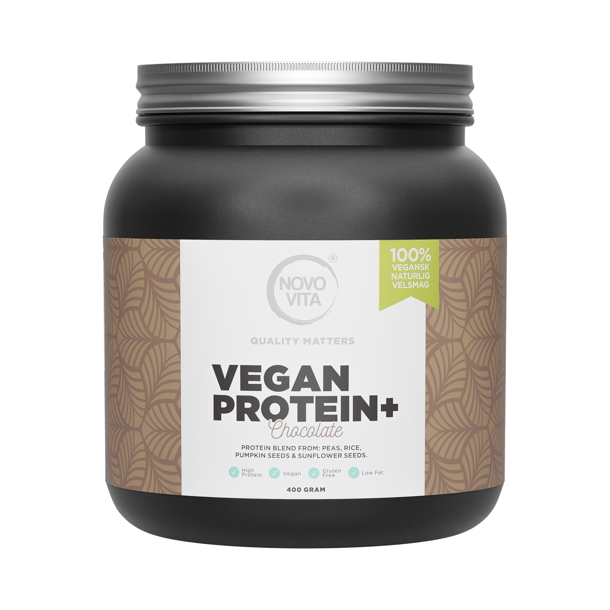 Novo Vita Vegan Protein+ Chocolate – plantebaseret proteinpulver med kakao