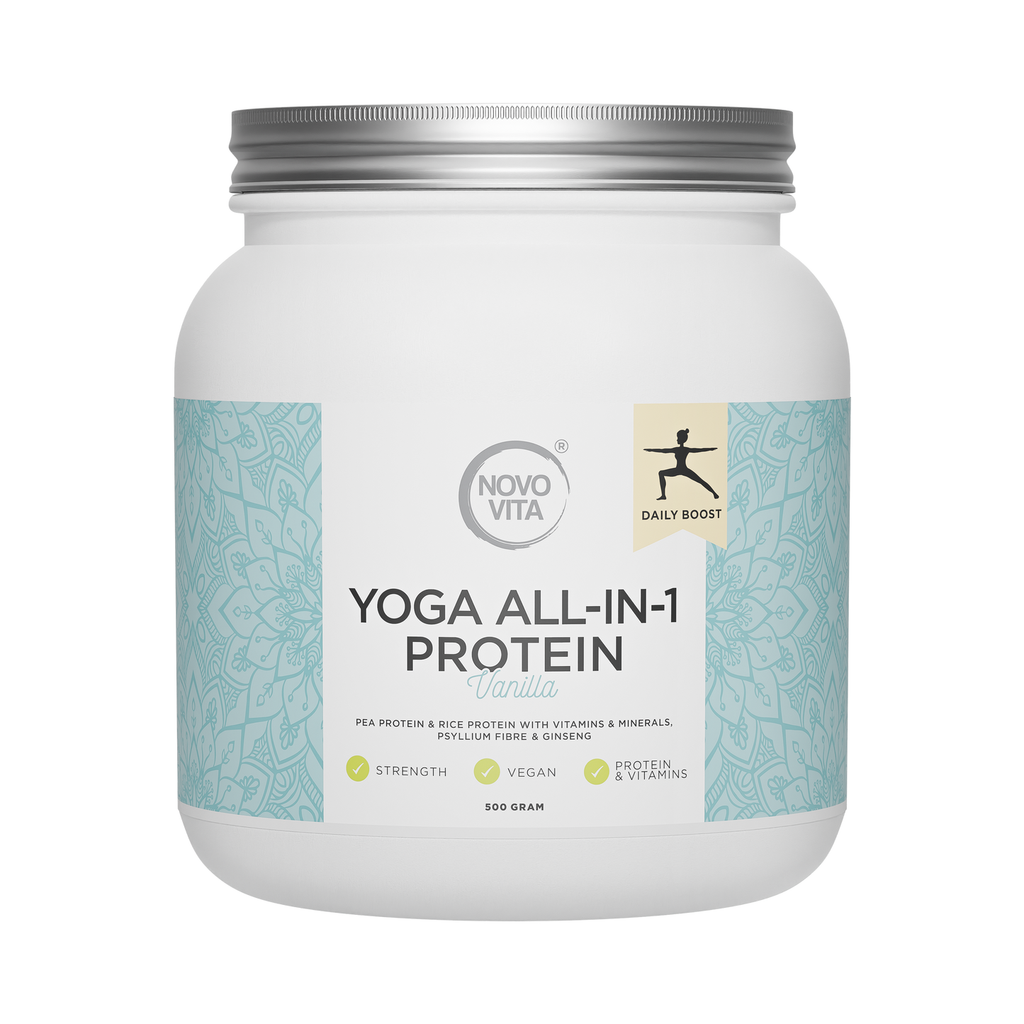 Novo Vita Yoga All-In-1 Protein – vegansk proteinpulver med vaniljesmag